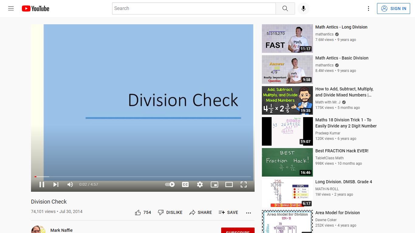 Division Check - YouTube